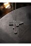 Silver Color Engraved Necklace with Rifle Figure - 2