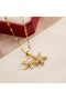 Steel Openable Starfish Pearl Zircon Stone Women's Necklace - 7