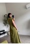 Oil Green Gold Buckled Casual Dress - 7