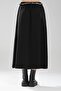 Women's Elastic Waist Belt Detail Long Skirt - 4