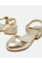 Girls Gold Velcro Strap Heels - 3