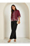 Women Burgundy Embroidered Short Sleeve Shirt - 3