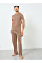 Men Brown Short Sleeve T-Shirt and Pyjama Set - 3