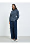 Navy Striped Long Sleeve Shirt with Tie Waist - 2