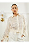 Cream Fringe Detail Long Sleeve Shirt