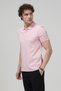 Men's Polo Collar Brand Printed 100% Cotton T-Shirt Pink - 26Y 2127 - 4