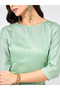 Green Self Design Festive Kurta and Side Dori Details - 5