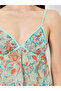 Floral Print Strappy Camisole with Pyjama Set - 3