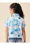 Girls Blue Abstract Print Shirt - 4