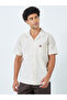 Men Relaxed Fit Linen Blend Resort Collar Shirt
