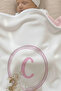 Reversible - Interlock Baby B Blanket I 80X80Cm - Cute Rabbit in the Circle Letter Series - Letter C - 2