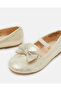 Girls Gold Bow Ballerinas - 3
