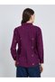 Women Purple Floral Embroidered Shirt - 5