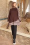 Brown Plaid Paneled Modal Tunic - 3