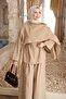 Beige Cape Tunic with Trousers Modal Set - 3