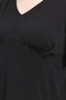 40194 Black Folded Detail Volan Sleeves Stylish Long Dress - 5