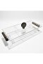 Rectangular Transparent Acrylic 3-Compartment Candy, Dates & Nuts Organizer – 38 × 16.5 cm