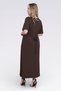 40194 Brown Fabric-Detailing Volan Sleeves Stylish Long Dress - 4