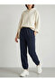 Women's Navy Blue 3 Thread Sweatpants Sh Brushed Inside C Pocketed J Jogger Pants Sweatpants Nj116 - 2