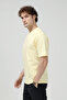 Men's Crew Neck Basic 100% Cotton T-Shirt Yellow - 26Y 5446 - 5