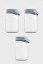 Macro 1700 ml Turquoise Lid 3-Piece Glass Jar Set 131074