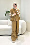 Vionne Vest Set Trouser Suit - Camel