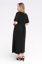 40194 Black Folded Detail Volan Sleeves Stylish Long Dress - 4