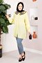 Collar Embroidered Hijab Tunic Yellow - 4