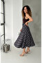Plaid Patterned Belt Piece Long Skirt Hijab Model 96 cm - 2
