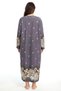 Plus Size Floral Print Long Sleeve Mother's Nightgown Coffee Color - 2