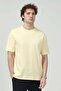 Men's Crew Neck Basic 100% Cotton T-Shirt Yellow - 26Y 5446
