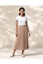 Women Beige Pleated Skirt