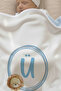 Reversible - Interlock Baby B Blanket I 80X80Cm - Cute Lion Letter Series in a Circle - Letter U - 2