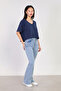 Women's Flared Jean Pants - Blue Kar Y.