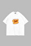 Luke's Printed Oversize Unisex White Tshirt