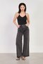 Women's black palazzo jeans with front stone detail - 4