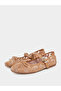 Beige Floral Embroidered Ballerina - 2