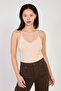 Women's Backless Undershirt with Crisscross Straps Chest Pads - Stone - 4