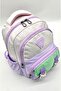 Saten Water-Resistant Fabric Beige-Lilac Girls' Nursery, Kindergarten and Kindergarten Backpack - 8