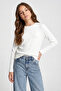 Girl's Stoned Ribbed Knit Body - 3