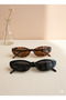 2 Pack Black Leopard Cat Eye Unisex Women's and Men's Uv400 Sunglasses with Case and Wiping Cloth as a Gift - 7