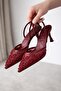 Women’s Evening Shoes with Lace and Pearl Details and Elastic Back