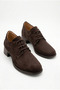 Women's Bitter Brown Suede Block Heel Pack of Loafers Shoes Classic Daily Lace-Up Oxford Shoes - 2