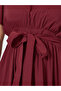 Plus Size Burgundy Waist-Tie Maxi Dress - 4