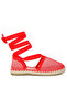 Women,s Mesh Espadrille Loafers In Red - 2