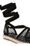 Women's Mesh Flat Espadrille Sandals In Black - 4