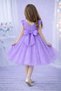 Girl's Lilac Ruffle Sleeve Dress with Pearls Graduation Birthday Special Occasion Evening Dress - 2