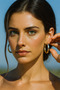 Afra Jointed Medium Size Silver Hoop Earrings
