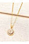 Steel Rotating Zircon Stone Round Stress Necklace - 5