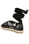 Women's Mesh Flat Espadrille Sandals In Black - 3